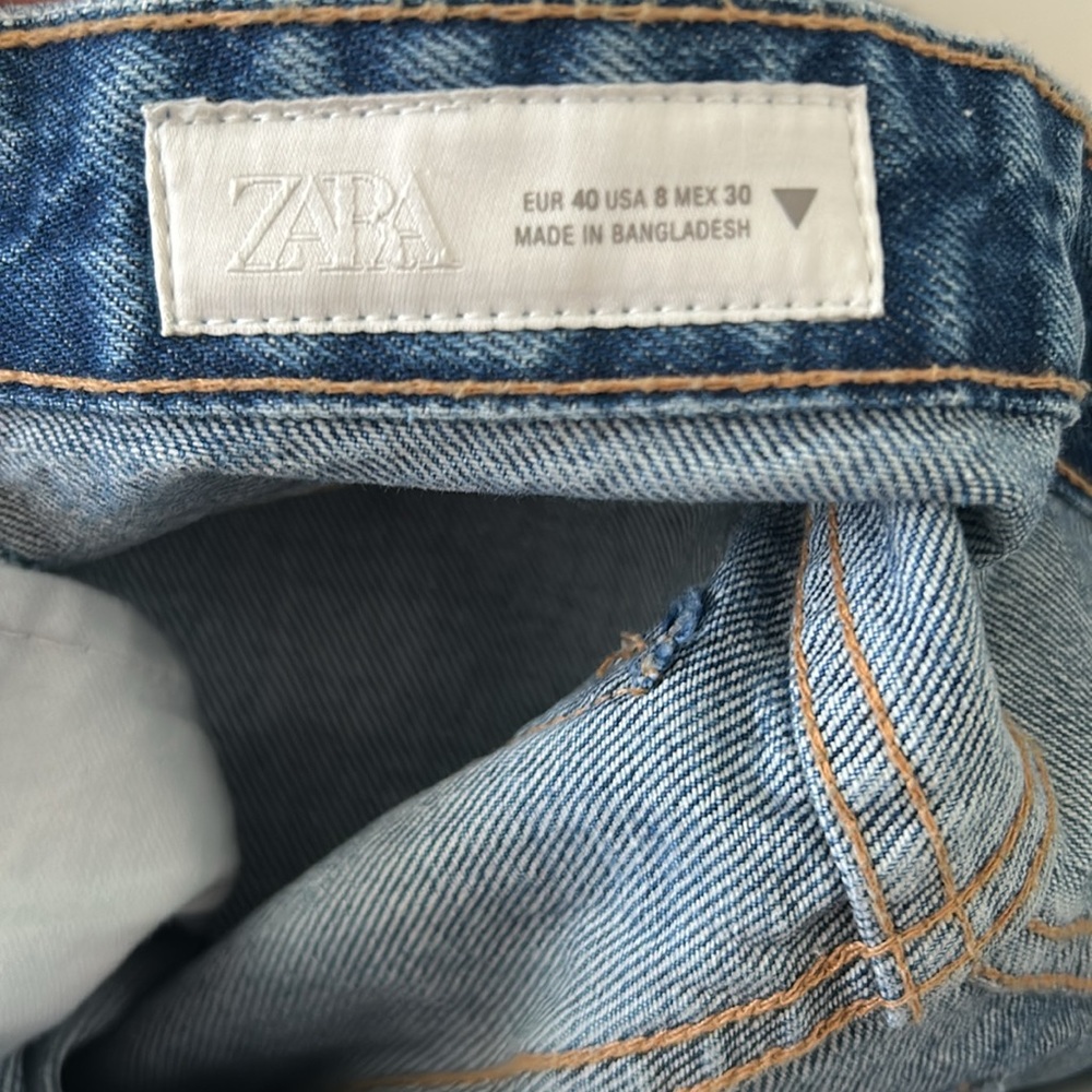 Zara TRF high waist crossover waist wide leg jeans - Picture 3 of 8